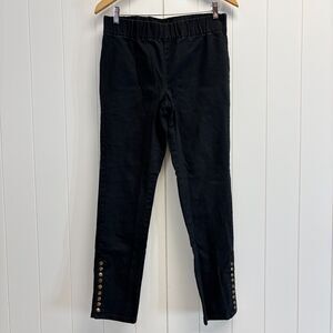 Soft Surroundings Pants Women Small Black Metro Denim Snap Ankle Steampunk Goth